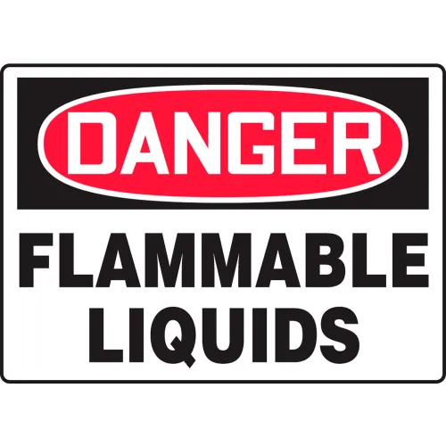 Accuform MCHG101VP Danger Sign, Flammable Liquids, 10"W x 7"H, Plastic