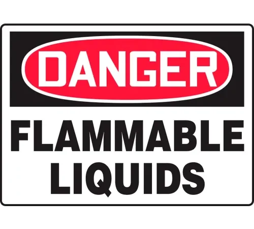 Accuform MCHG102VS Danger Sign, Flammable Liquids, 14"W x 10"H, Adhesive Vinyl