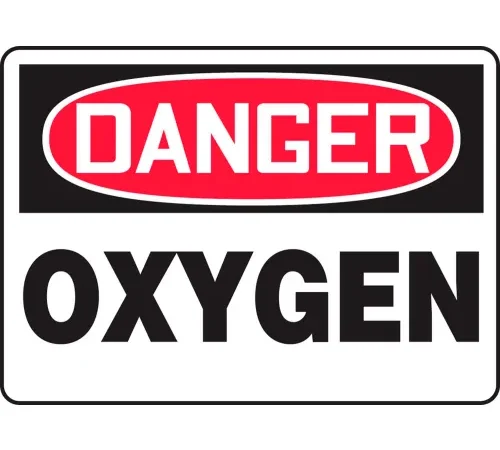 Accuform MCHL168VA Danger Sign, Oxygen, 10"W x 7"H, Aluminum