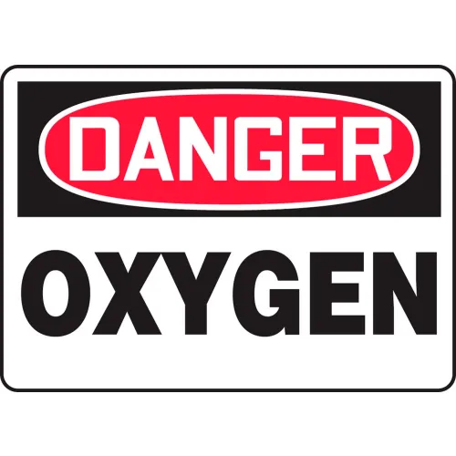 Accuform MCHL168VS Danger Sign, Oxygen, 10"W x 7"H, Adhesive Vinyl