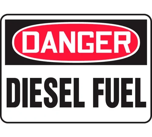 Accuform MCHL226VP Danger Sign, Diesel Fuel, 14"W x 10"H, Plastic