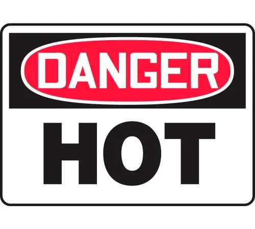 Accuform MCPG020VA Danger Sign, Hot, 14"W x 10"H, Aluminum