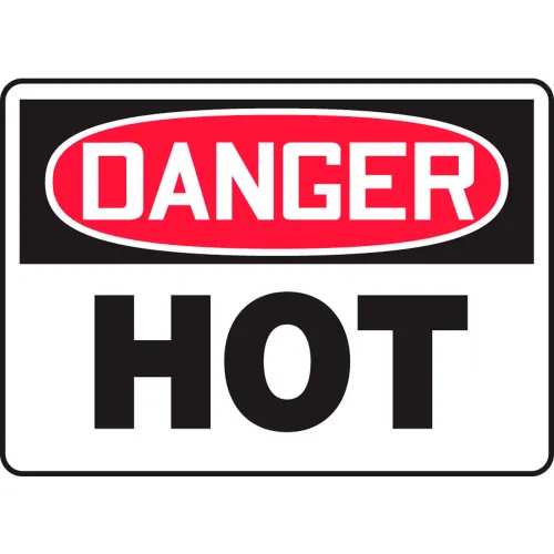 Accuform MCPG020VS Danger Sign, Hot, 14"W x 10"H, Adhesive Vinyl