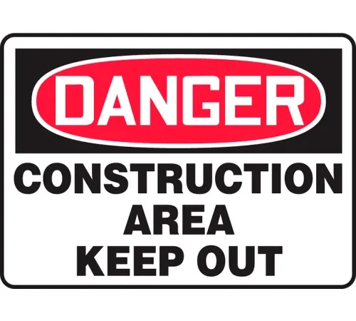 Accuform MCRT101VP Danger Sign, Construction Area Keep Out, 10"W x 7"H, Plastic