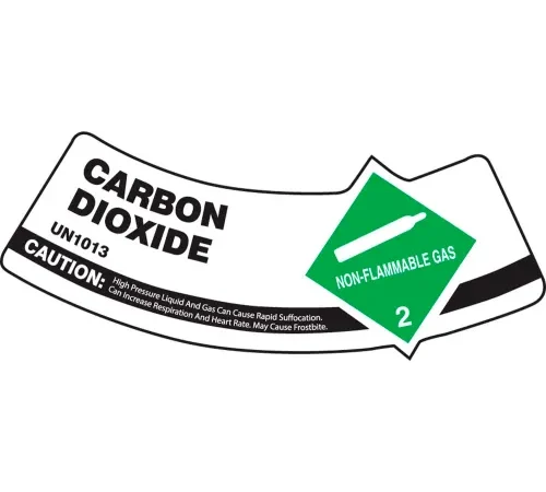 Accuform MCSLCAGVSP Gas Cylinder Shoulder Label, Carbon Dioxide, Vinyl Adhesive, 5/Pack