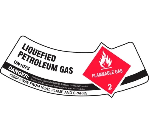 Accuform MCSLPERXVE Gas Cylinder Shoulder Label, Liquefied Petroleum Gas, Dura-Vinyl", 5/Pack