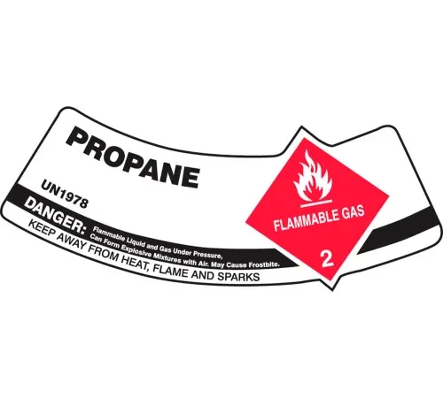 Accuform MCSLPRRVSP Gas Cylinder Shoulder Label, Propane, Vinyl Adhesive, 5/Pack