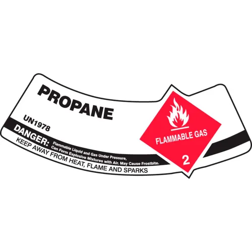 Accuform MCSLPRRXVE Gas Cylinder Shoulder Label, Propane, Dura-Vinyl"