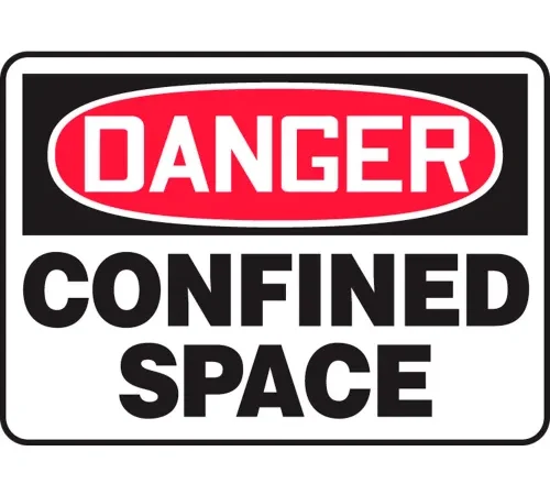 Accuform MCSP002VA Danger Sign, Confined Space, 14"W x 10"H, Aluminum