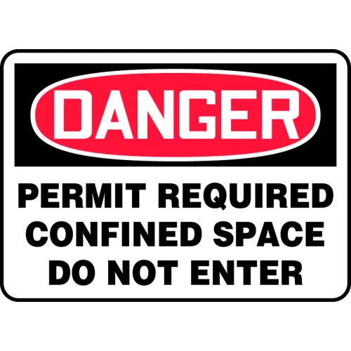 Accuform MCSP007VP Danger Sign, Permit Required Confined Space Do Not Enter, 10"W x 7"H, Plastic