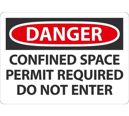 AccuformNMC™ Safety Sign, Danger Confined Space Permit Required Do Not Enter, 10" x 14",Plastic
