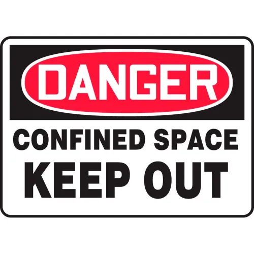 Accuform MCSP108VP Danger Sign, Confined Space Keep Out, 10"W x 7"H, Plastic