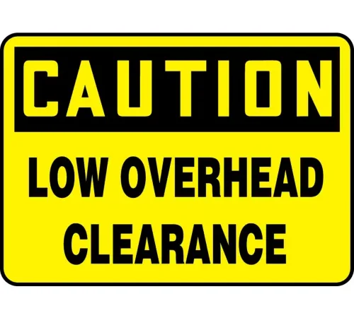 Accuform MECR606VP Caution Sign, Low Overhead Clearance, 14"W x 10"H, Plastic