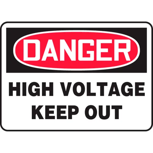 Accuform MELC128VA Danger Sign, High Voltage Keep Out, 14"W x 10"H, Aluminum