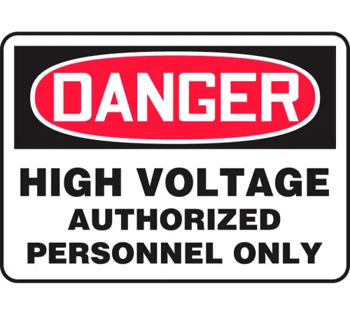 Accuform MELC138VP Danger Sign, High Voltage Authorized Personnel Only, 14"W x 10"H, Plastic