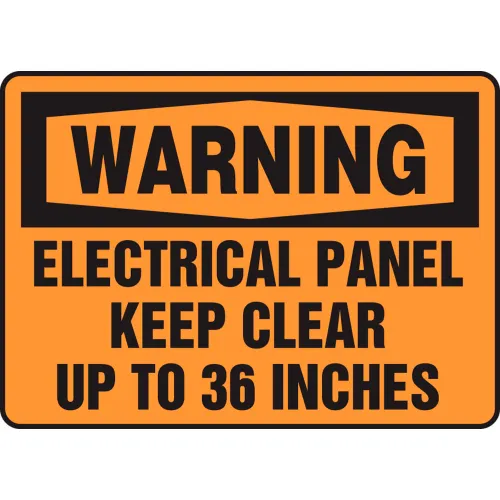Accuform MELC308VP Warning Sign, Electrical Panel Keep Clear Up To 36 Inches, 14"W x 10"H, Plastic