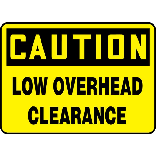 Accuform MEQM617VS Caution Sign, Low Overhead Clearance, 10"W x 7"H, Adhesive Vinyl