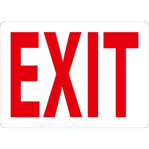 AccuformNMC™ Safety Sign, Exit, 10" x 14", Aluminum, Red Text/White Background