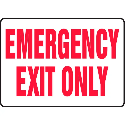 Accuform MEXT918VS Exit Safety Sign, 14"W x 10"H, Adhesive Vinyl