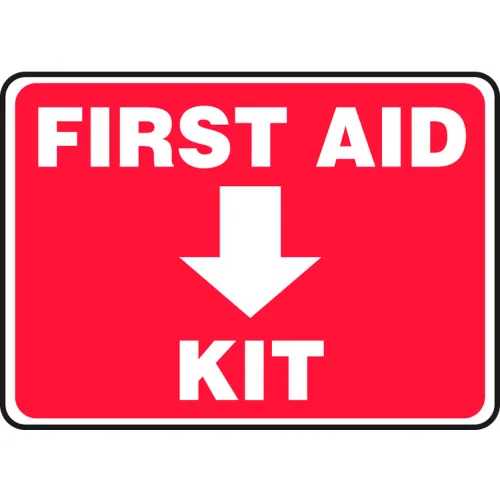 Accuform MFSD506VA First Aid Kit Sign, 10"W x 7"H, Aluminum