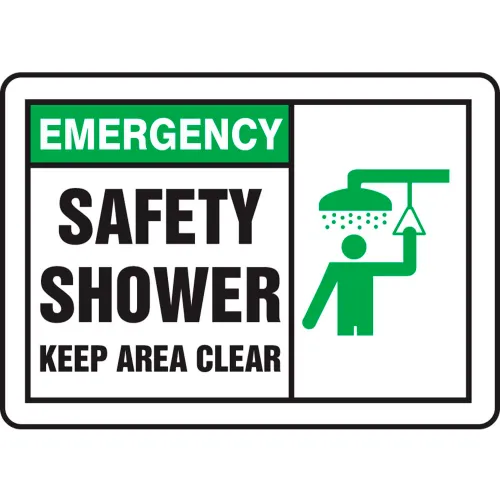 Accuform MFSD931VA Emergency Sign, Safety Shower (Graphic), 10"W x 7"H, Aluminum
