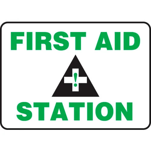 Accuform MFSD959VA First Aid Station Sign, 10"W x 7"H, Aluminum