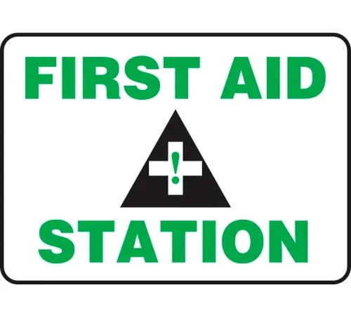 Accuform MFSD959VP First Aid Station Sign, 10"W x 7"H, Plastic