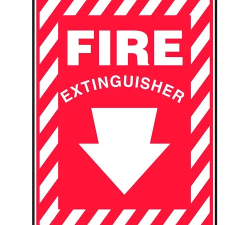 Accuform MFXG417VS Fire Extinguisher Sign, 7"W x 10"H, Adhesive Vinyl