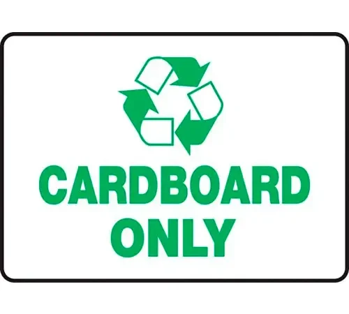 AccuformNMC™ Cardboard Only Label w/ Recycle Sign, Plastic, 5" x 7"