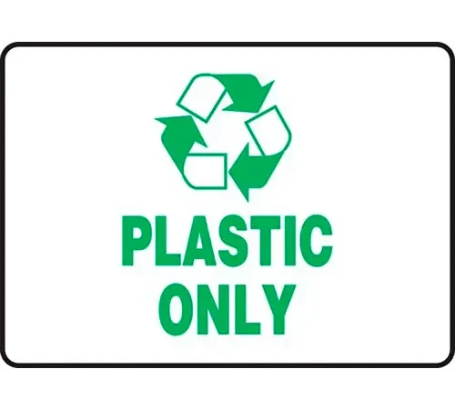 AccuformNMC" Plastic Only Label w/ Recycle Sign, Plastic, 5" x 7"