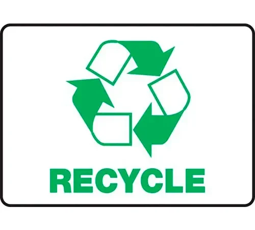 AccuformNMC™ Recycle Label w/ Sign, Plastic, 5" x 7"