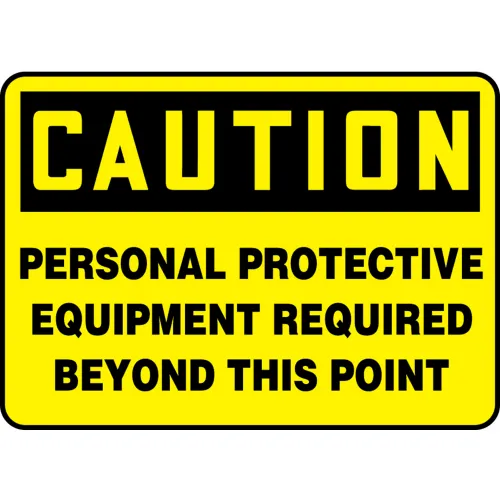 Accuform MPPA656VP Caution Sign, Personal Protective Equipment Required..., 14"W x 10"H, Plastic