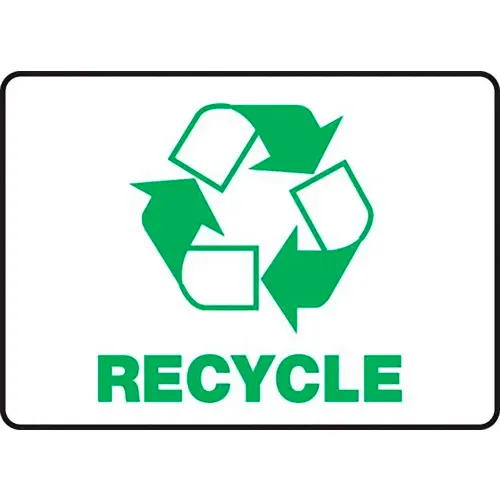 AccuformNMC™ Recycle Label w/ Sign, Plastic, 7" x 10"