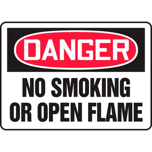 Accuform MSMK120VA Danger Sign, No Smoking Or Open Flame, 10"W x 7"H, Aluminum