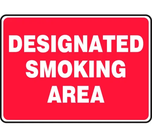Accuform MSMK403VA Designated Smoking Area Sign, 14"W x 10"H, Aluminum