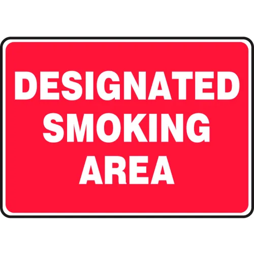 Accuform MSMK404VS Designated Smoking Area Sign, 10"W x 7"H, Adhesive Vinyl