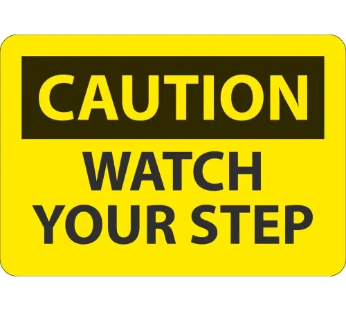 AccuformNMC™ Safety Sign, Caution Watch Your Step, 7" x 10", Aluminum