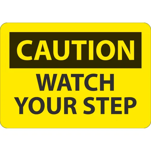 AccuformNMC™ Safety Sign, Caution Watch Your Step, 7" x 10", Aluminum