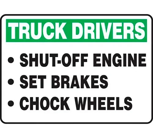 AccuformNMC Truck Drivers-Shut Off Engine Sign, Plastic, 10" x 14", Black/Green/White