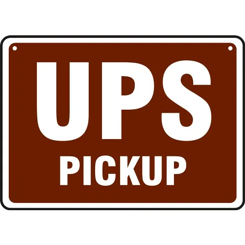 AccuformNMC UPS Pickup/UPS No Pickup Sign, Double-Sided, Plastic, 10" x 14", Brown/Red