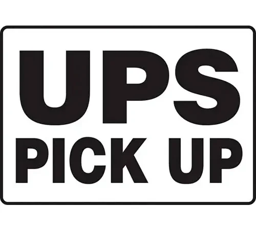 AccuformNMC UPS Pick Up Delivery Location Sign, Plastic, 14" x 20", Black/White