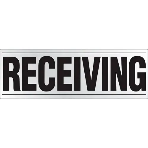 AccuformNMC Receiving Traffic Sign, EGP Reflective Aluminum, 24" x 72", Black/White
