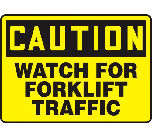 Accuform MVHR633VS Caution Sign, Watch For Forklift Traffic, 14"W x 10"H, Adhesive Vinyl