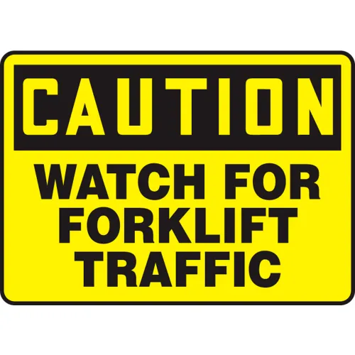 Accuform MVHR633VS Caution Sign, Watch For Forklift Traffic, 14"W x 10"H, Adhesive Vinyl