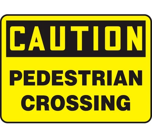Accuform MVHR680VS Caution Sign, Pedestrian Crossing, 10"W x 7"H, Adhesive Vinyl