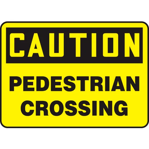 Accuform MVHR687VA Caution Sign, Pedestrian Crossing, 14"W x 10"H, Aluminum