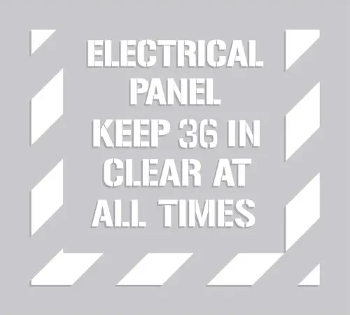 Accuform PMS309 Floor Stencil - Electrical Panel, Keep Clear - 36" x 36"