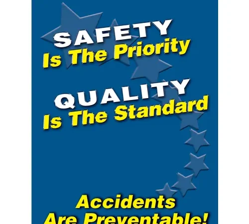 Accuform SP124512L Safety Is The Priority Poster, 17"W x 22"H, Laminated Poly