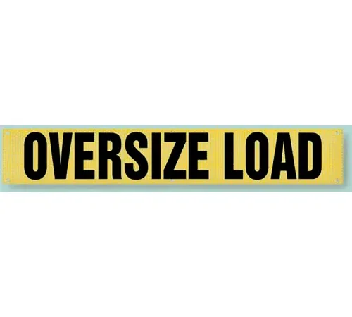 AccuformNMC Oversize Load Transportation Sign, Mesh Vinyl, 18" x 84", Black/Yellow
