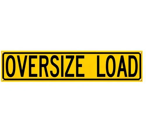 AccuformNMC" Oversize Load Transportation Sign, Reflective Vinyl, 18" x 84", Black/Yellow